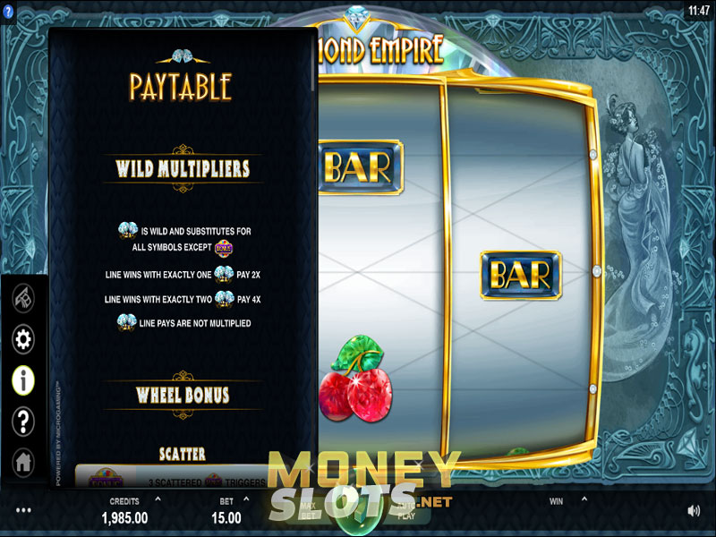 Oct 28, · How to Play Diamond Empire.This video game is an exciting 3-reel, payline, non-progressive slot machine compatible with all devices like mobiles and PCs.You can bet as low as $, while the max bet is $15 per spin.The quest has high variance; when the game pays, it pays a bigger amount than usual.4/5().Beyoğlu