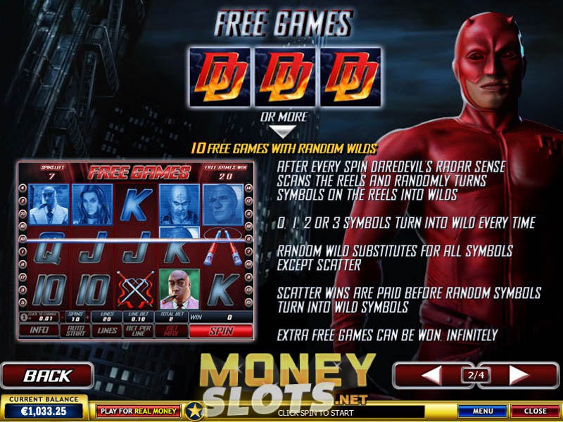 Many of the Marvel range of slots by PlayTech are tied in with the franchises movie releases.This one is based on a comic book character – the Daredevil – which has not yet been made into a movie.You’ll still find the progressive jackpots which are included in the entire Marvel range, which make it possible to win 6-figures in a randomly triggered game.Çayırhan