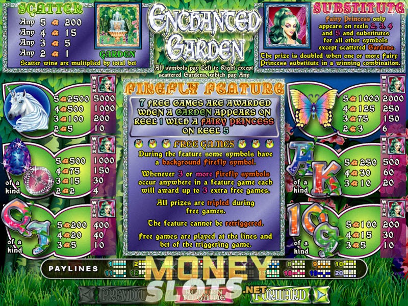 Enchanted Garden Slot Machine Bonus Round